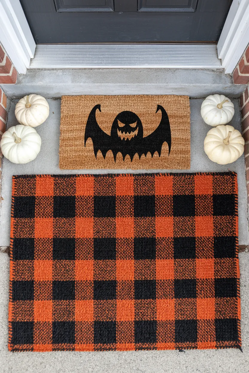 black layered doormats