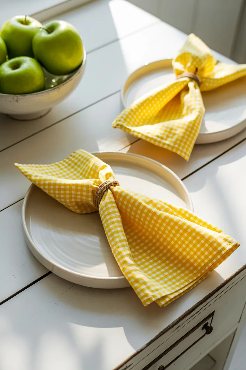 gingham linen napkins