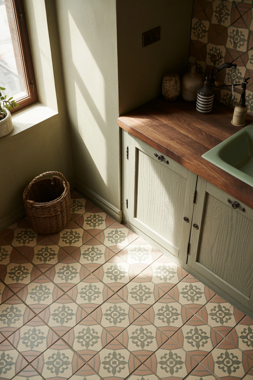 vintage patterned encaustic