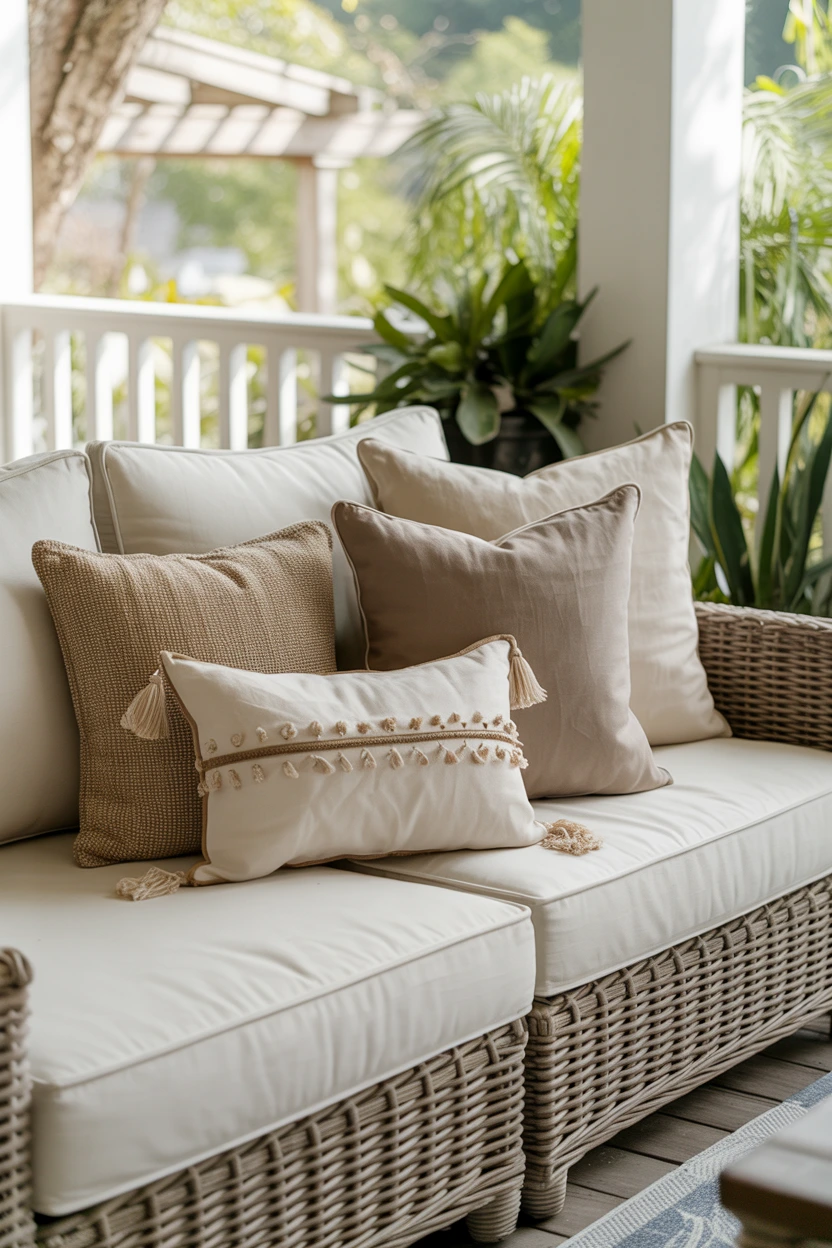 neutral outdoor pillows