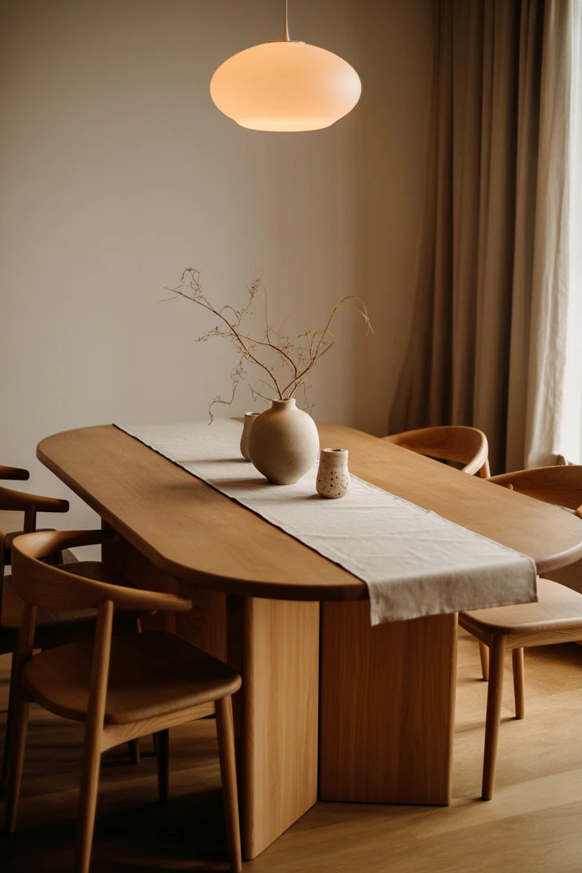 organic wooden dining table