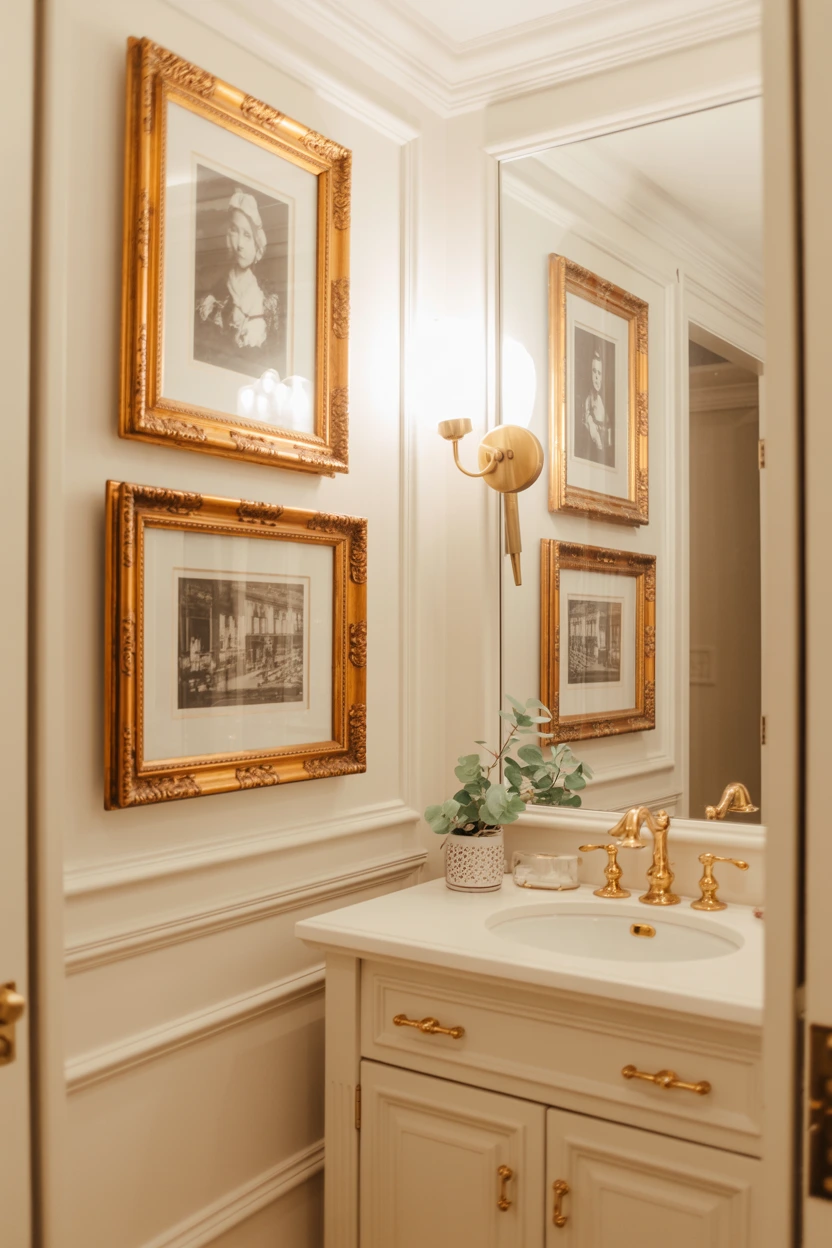 gold frame art wall