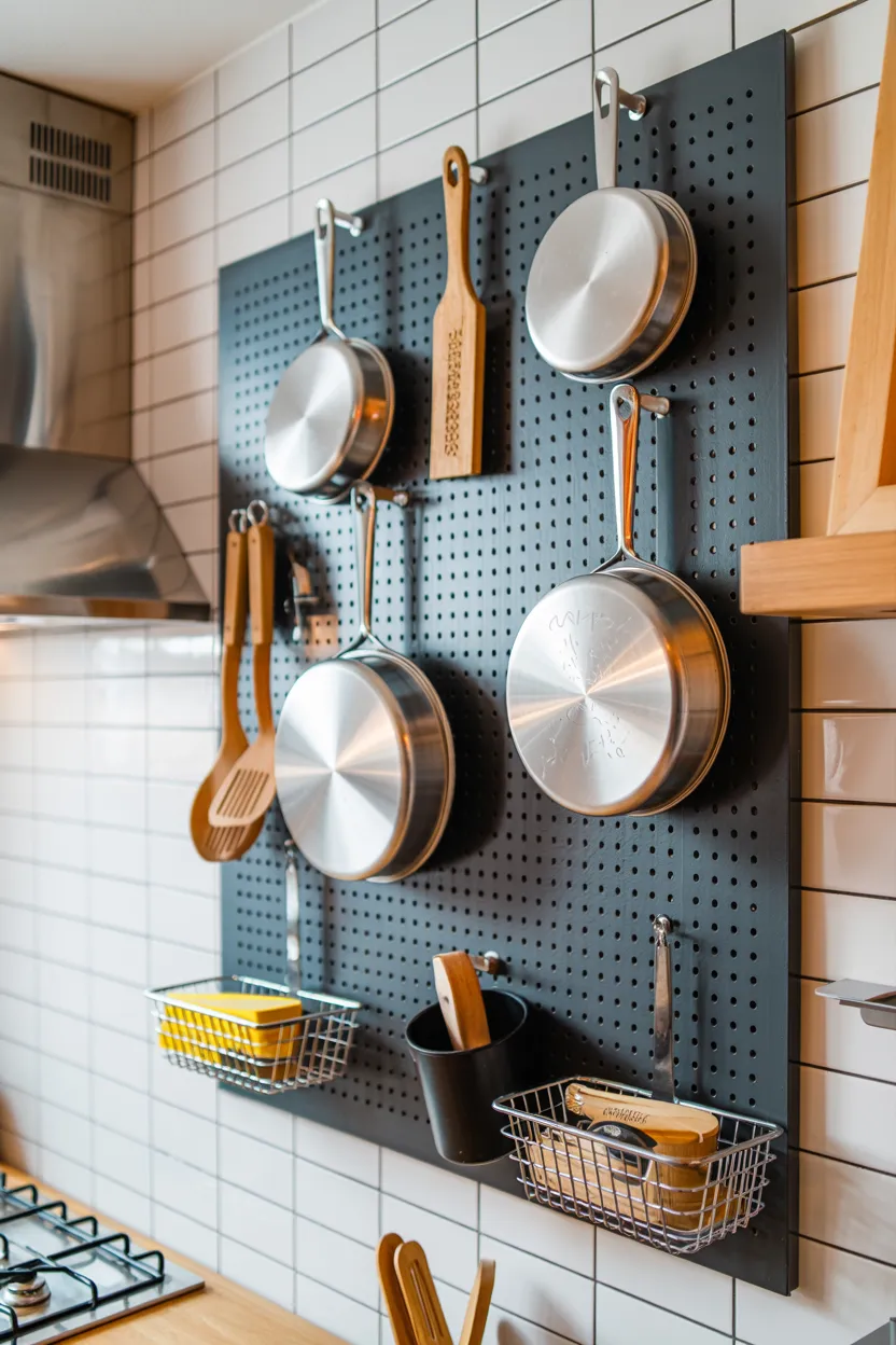 pegboard kitchen storage