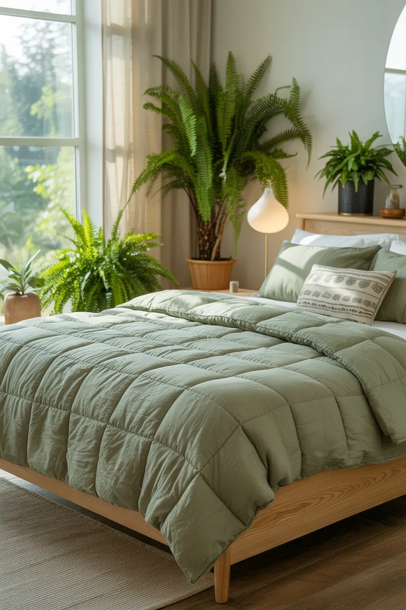 sage green comforters