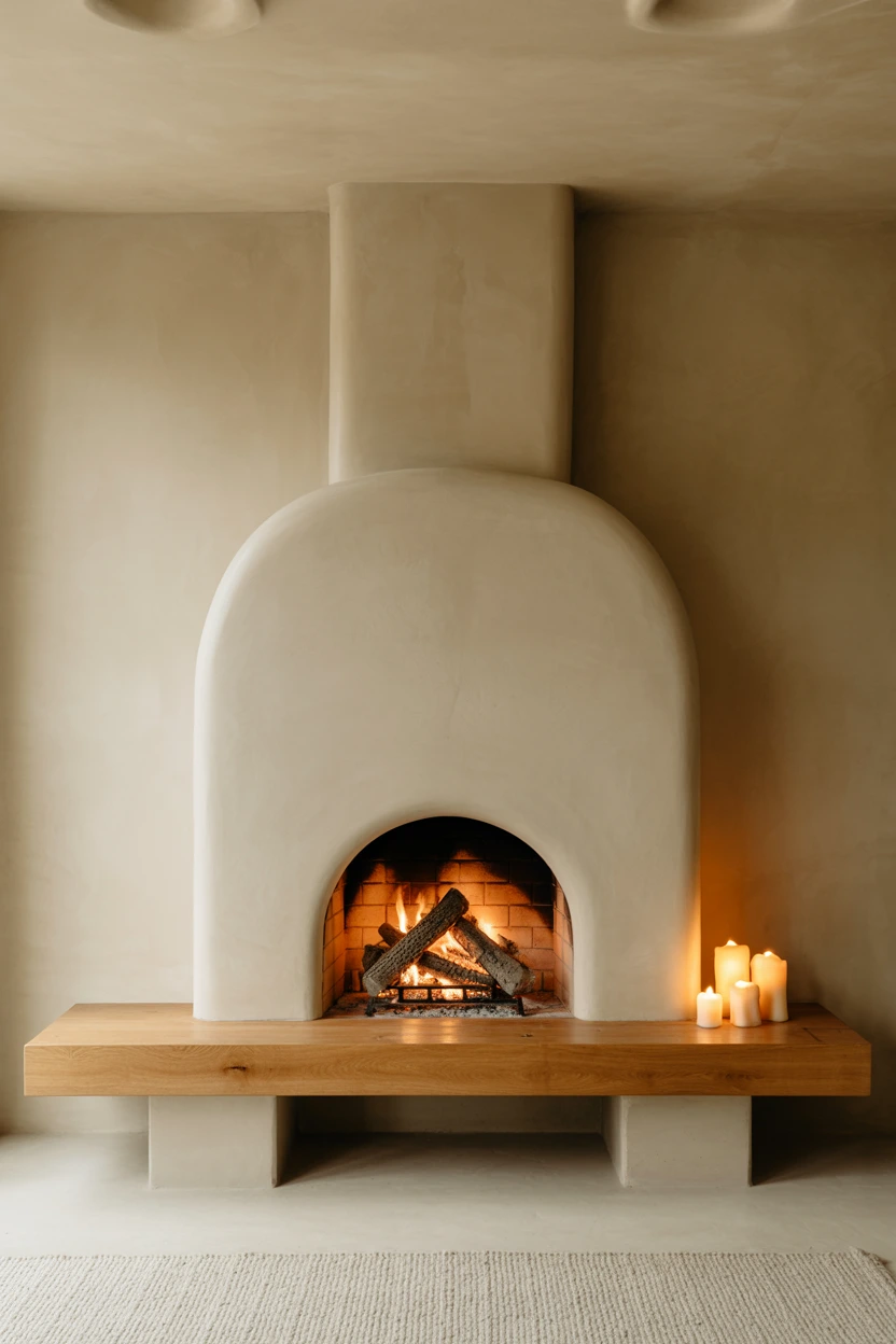 grounded living room hearth