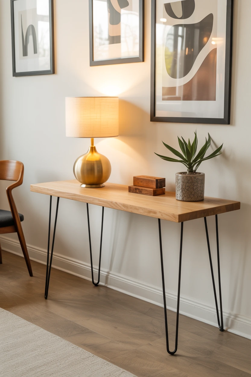 minimalist hairpin leg console