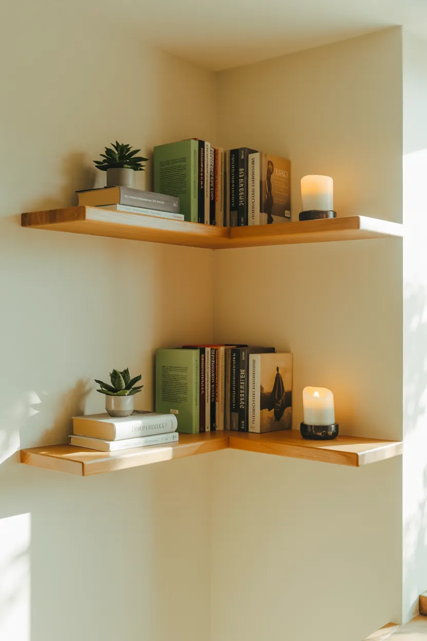 floating corner shelves
