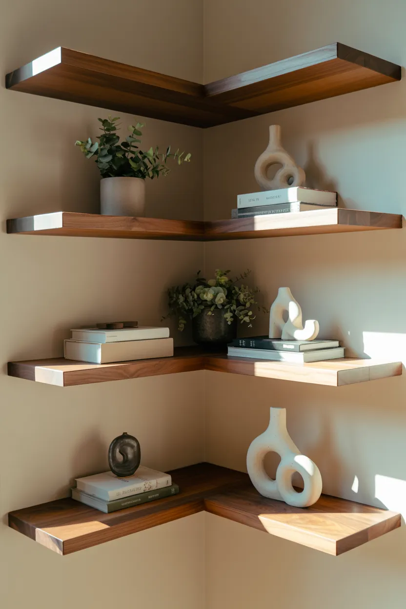 corner display shelves