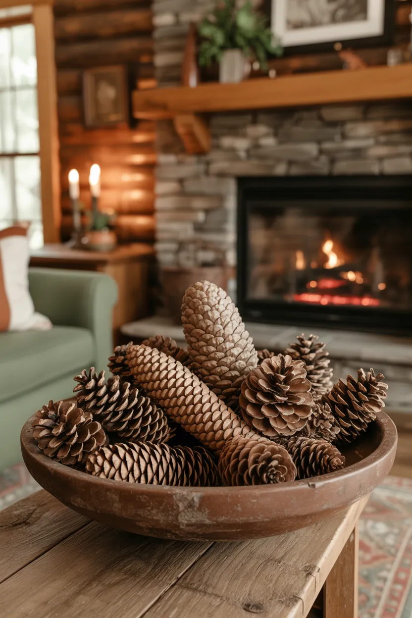 seasonal pinecone displays