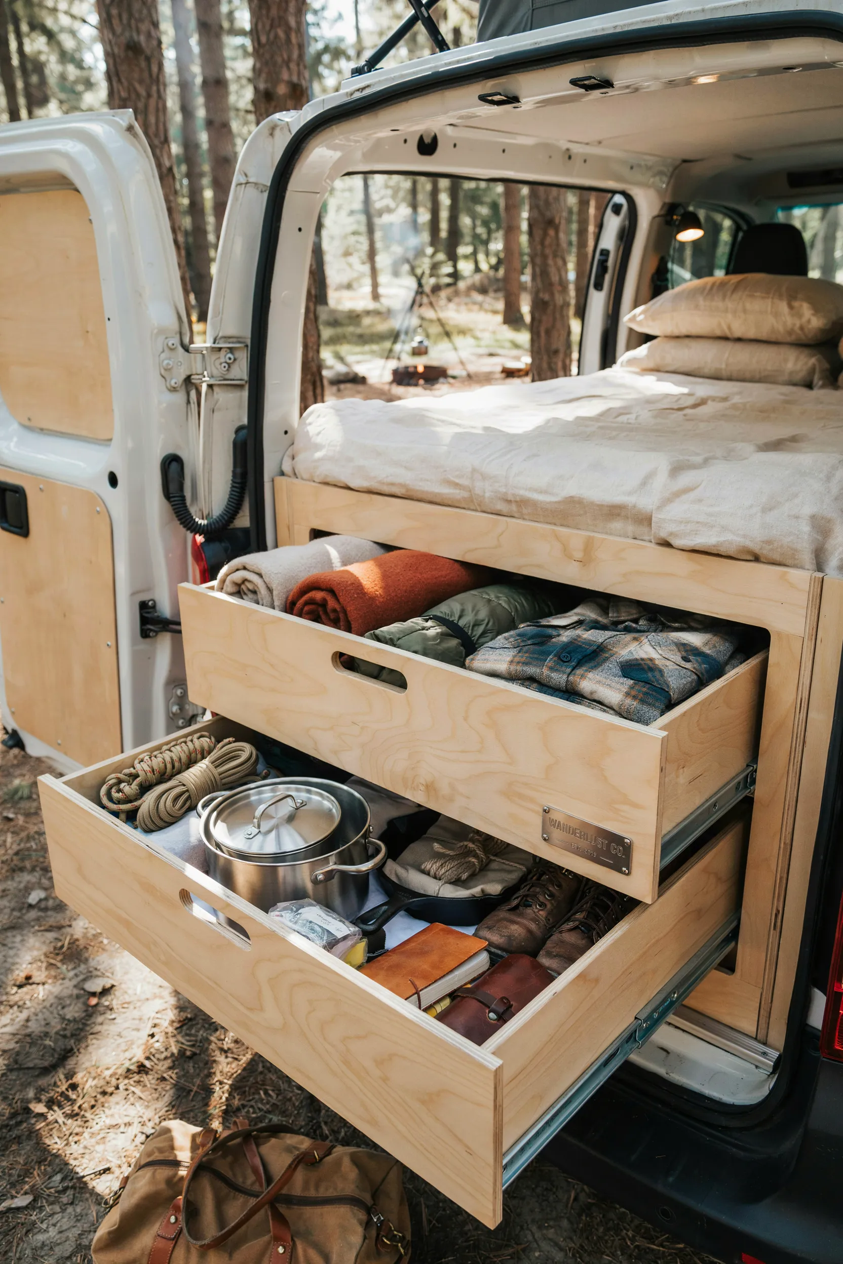 integrated under-bed storage drawers