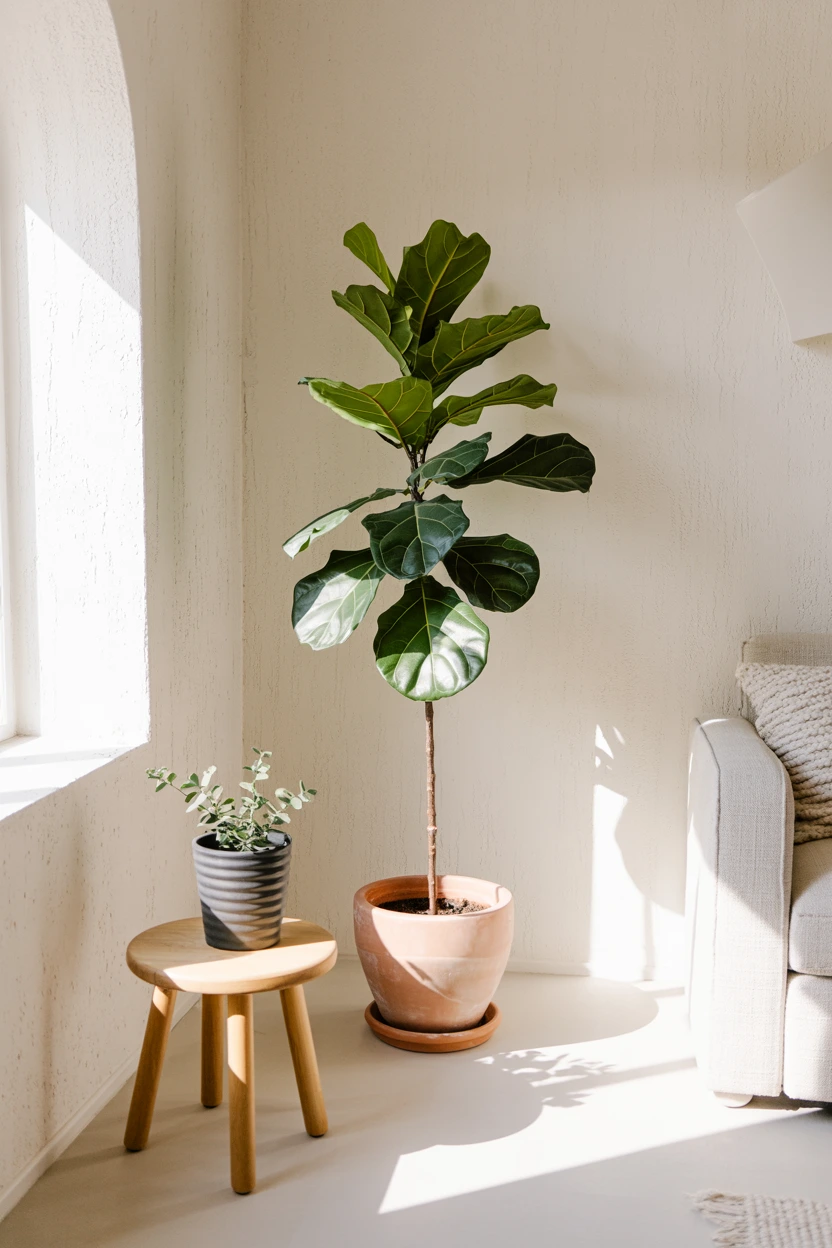 indoor botanical corner display