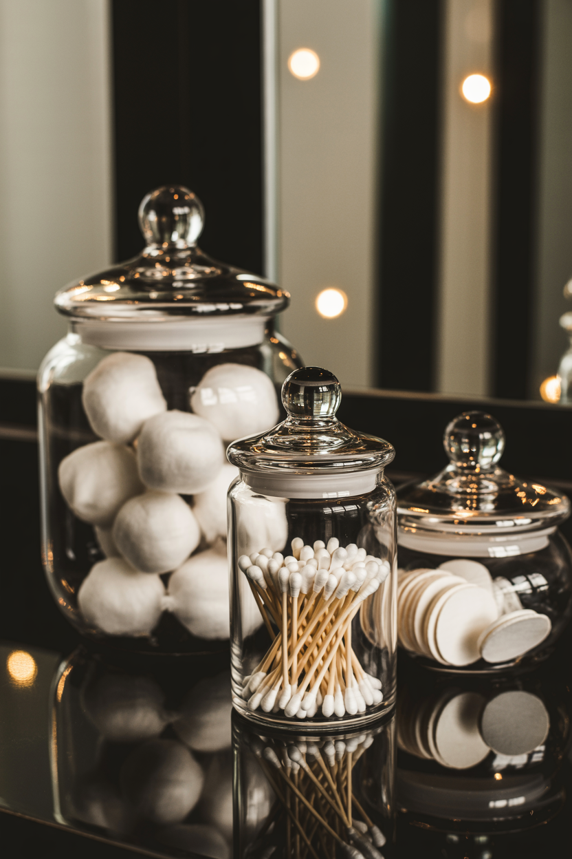 glass vanity jars