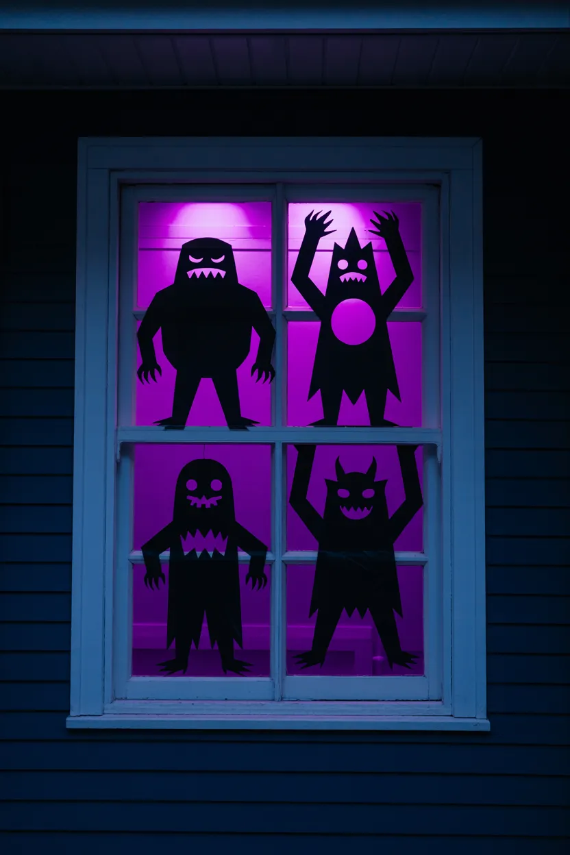 spooky silhouette windows
