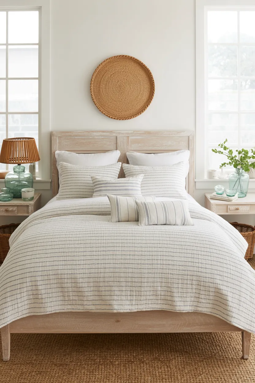 striped muslin coverlets