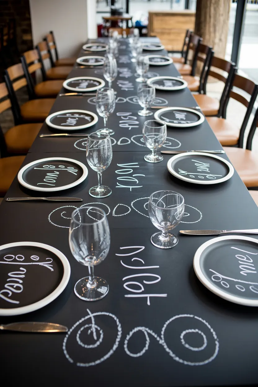 chalkboard table runner