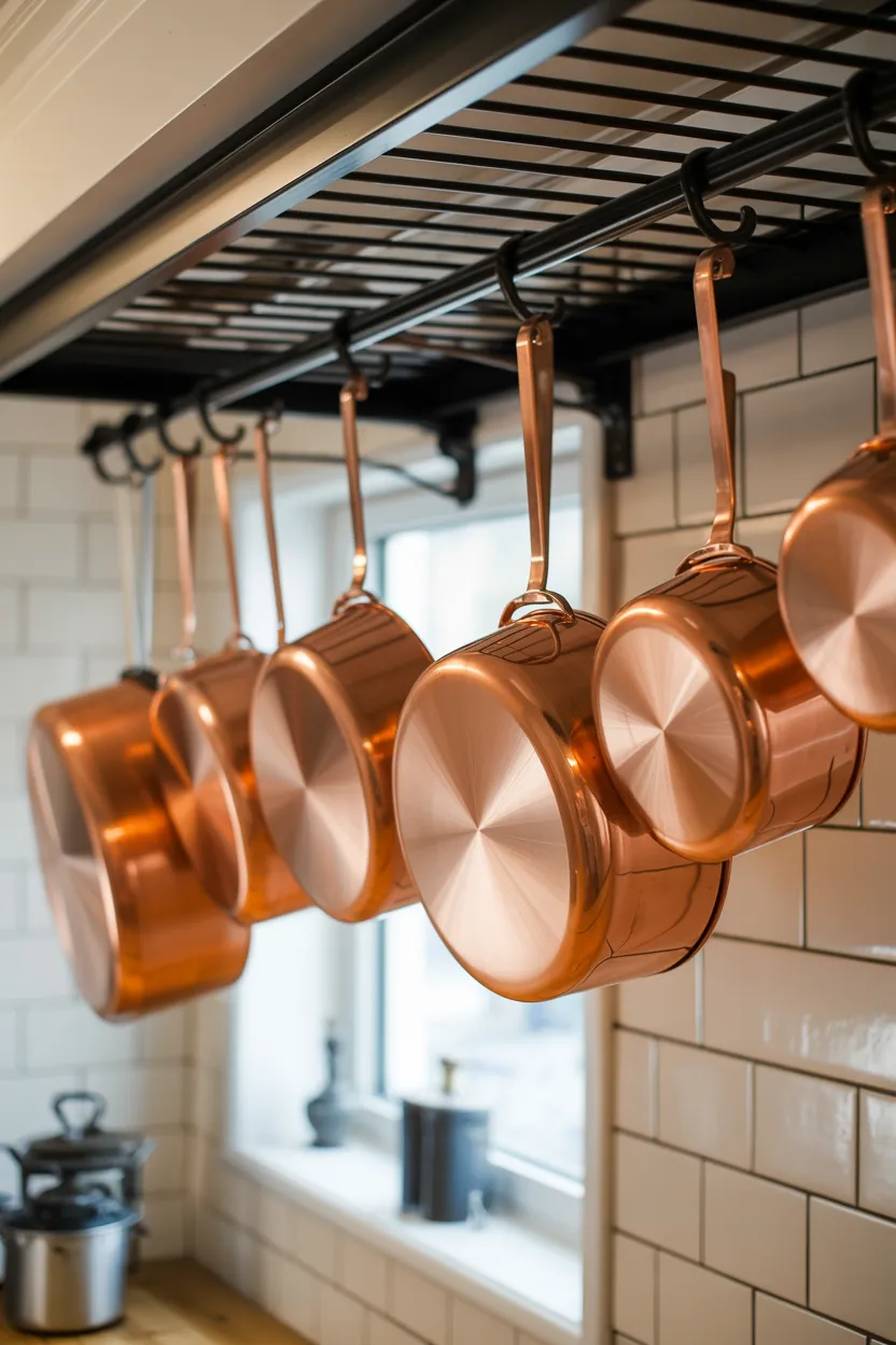 copper kitchenware displays