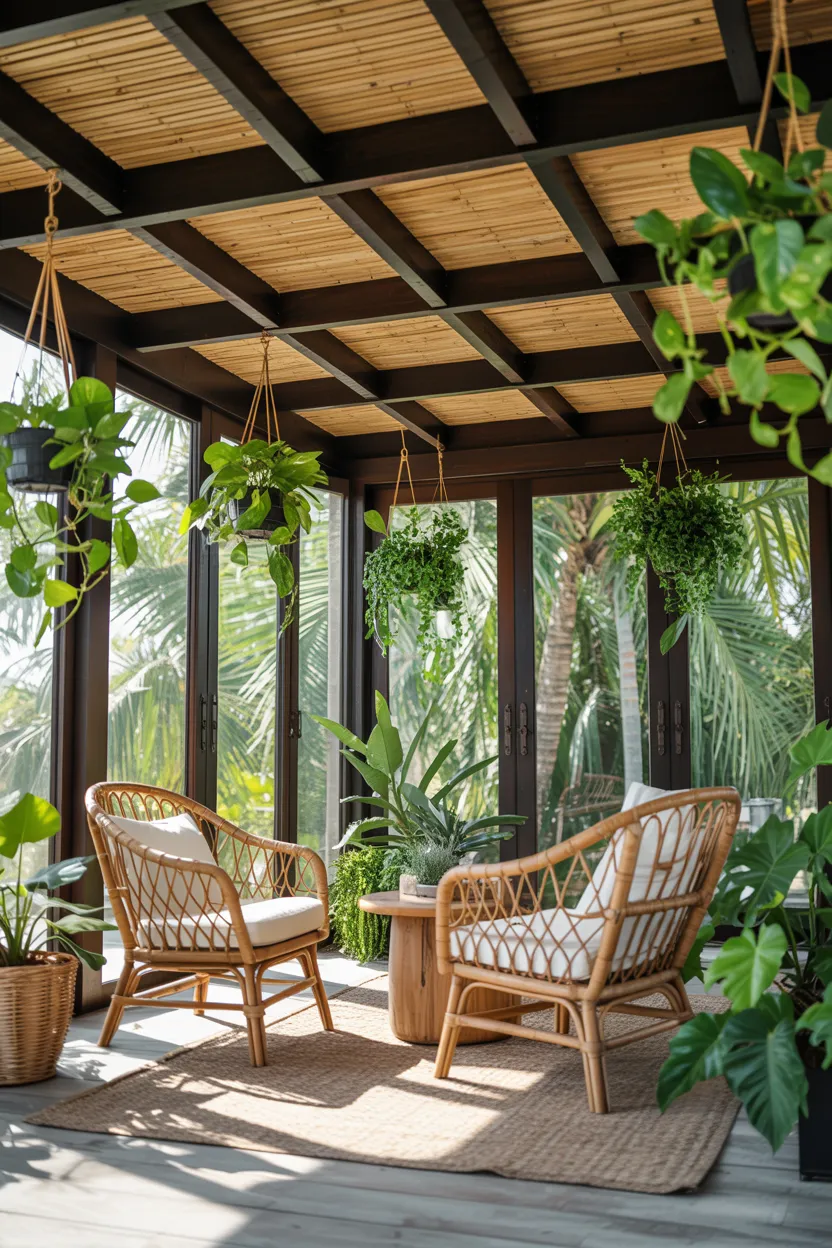 bohemian bamboo matting