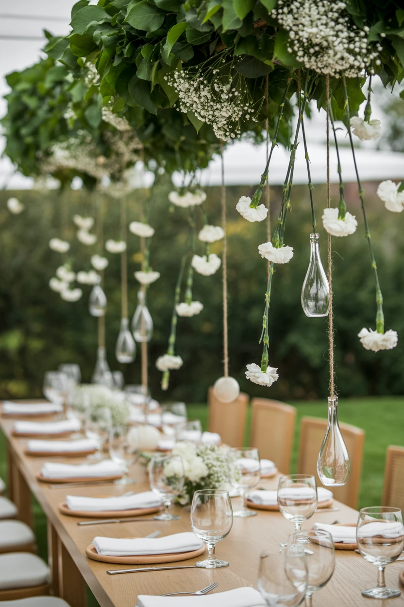 hanging flower installations