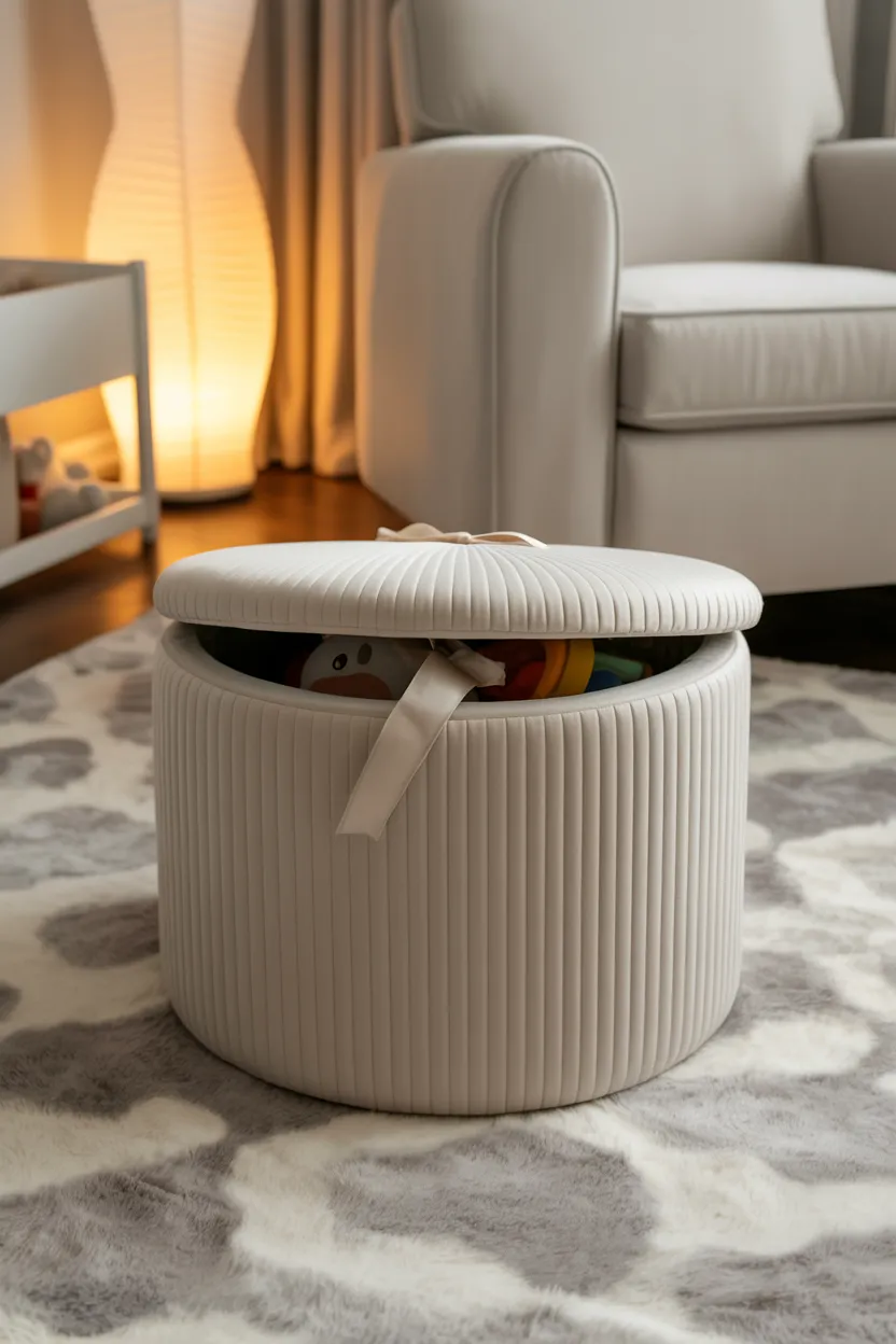 upholstered storage ottomans