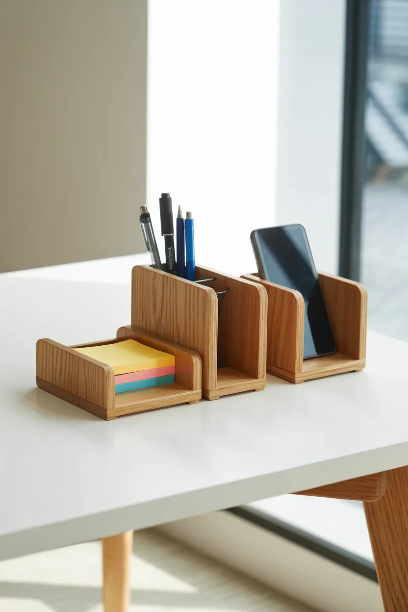 wooden desk organizer