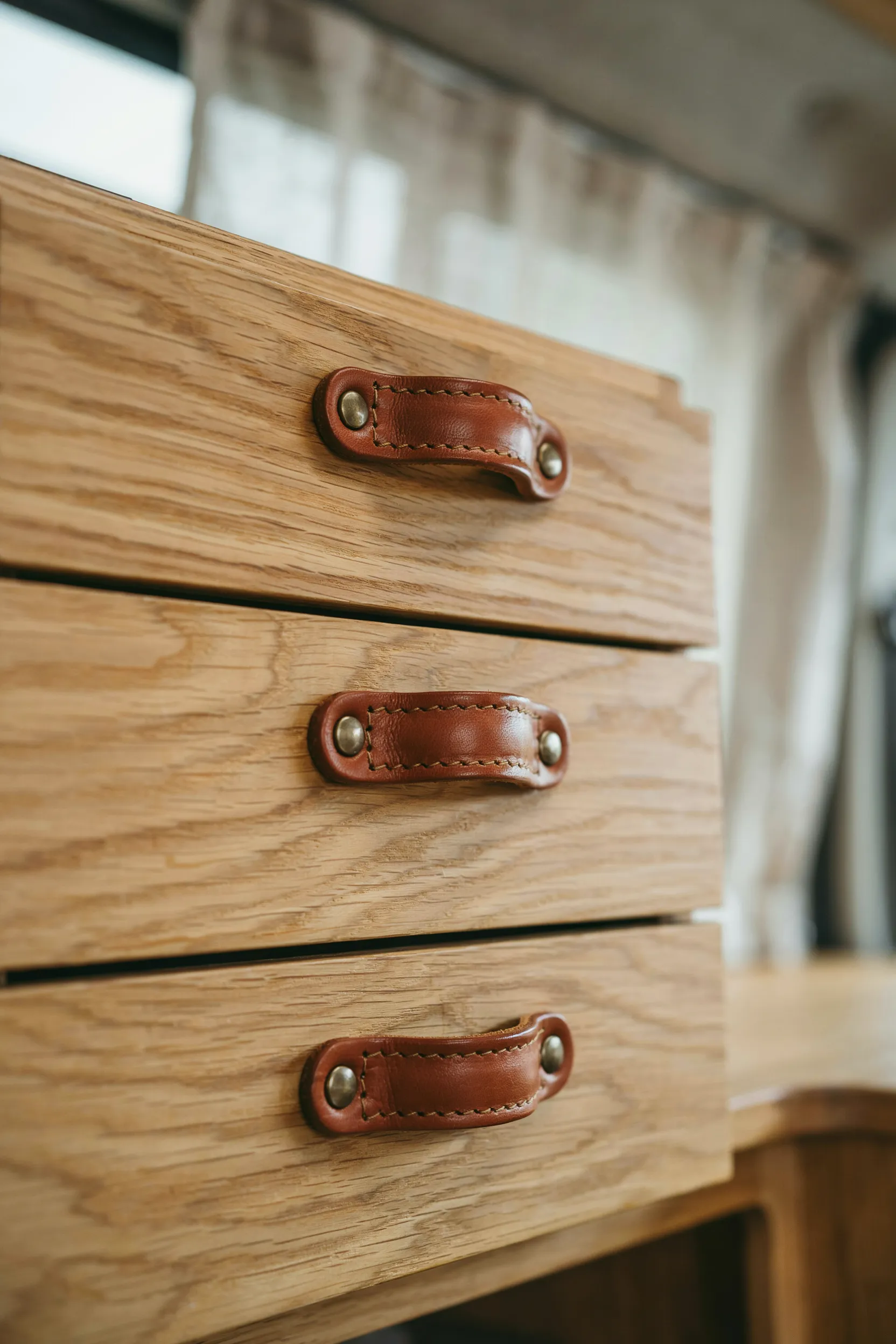 custom leather drawer pulls