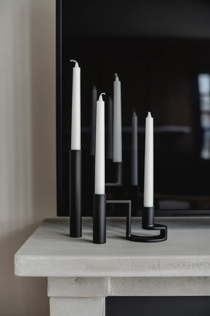 matte black candlesticks
