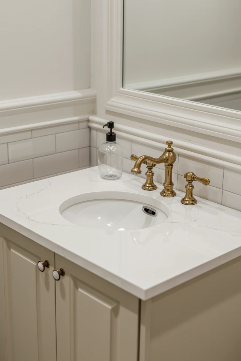 quartz countertop with backsplash
