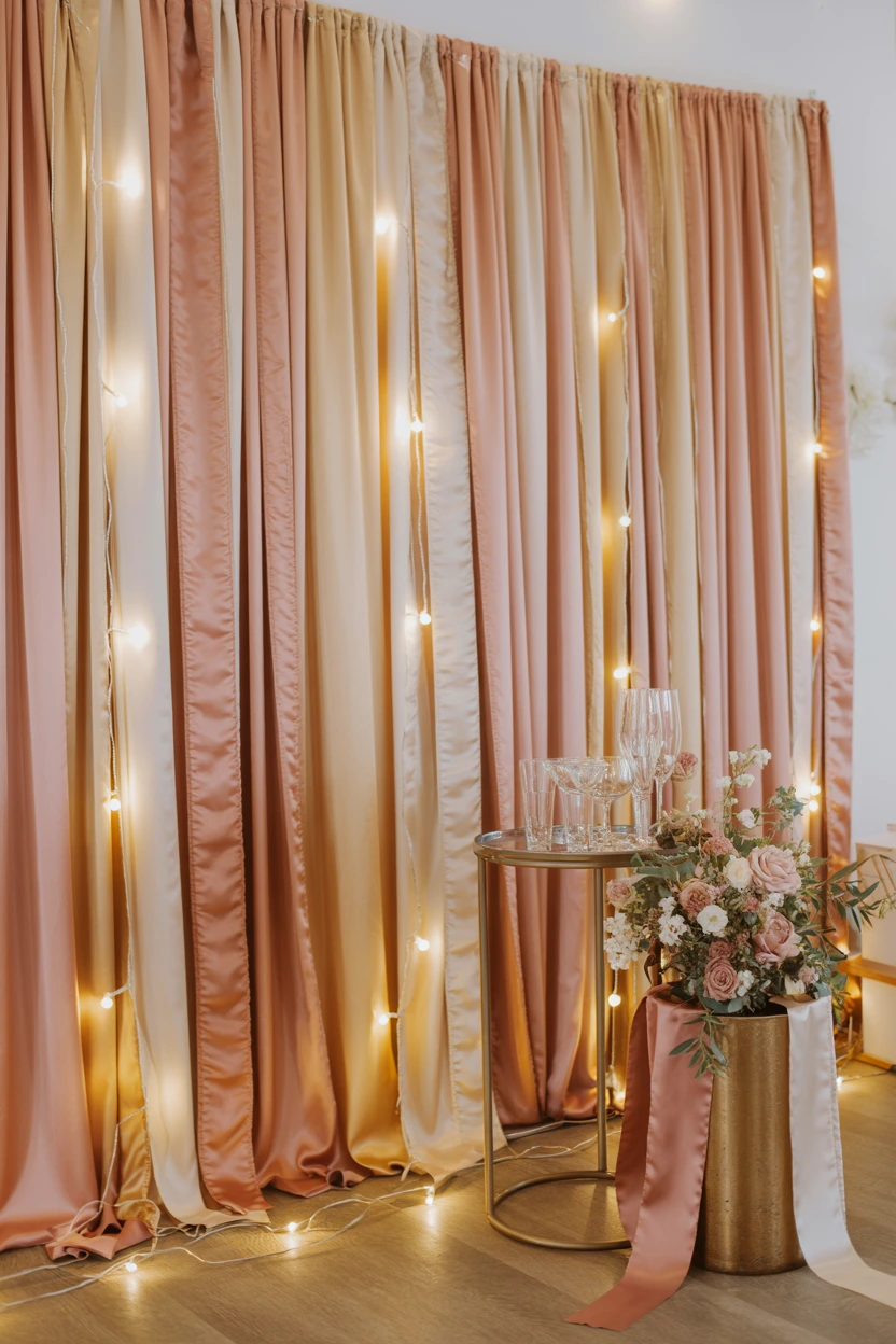 cascading ribbon backdrop walls