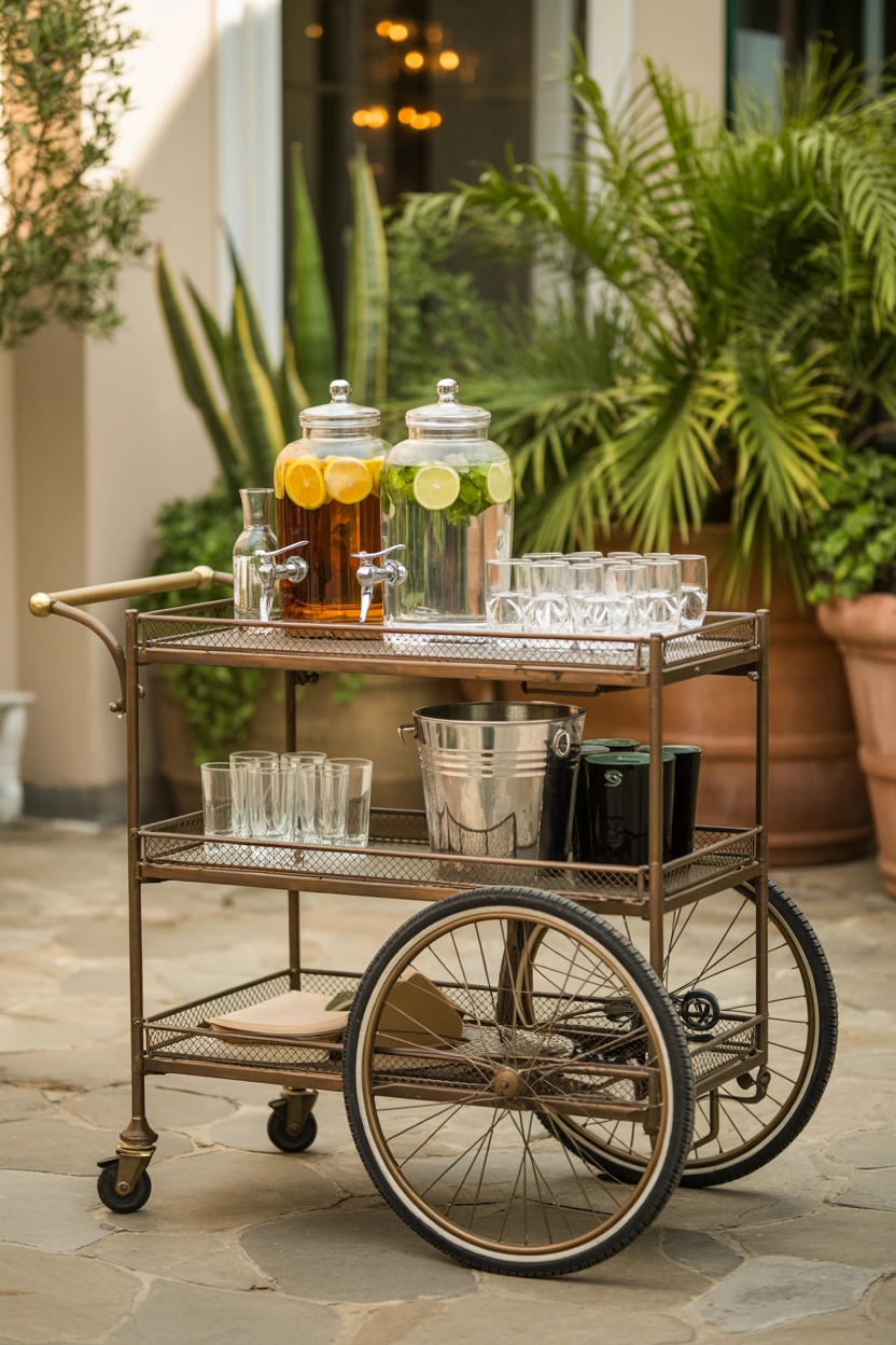 vintage beverage cart