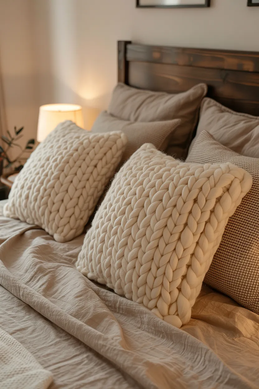 chunky knit pillows