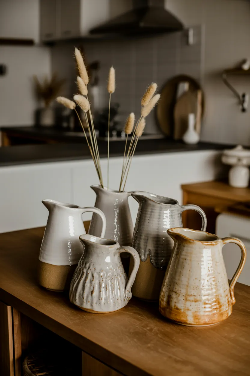 earthy stoneware pitchers