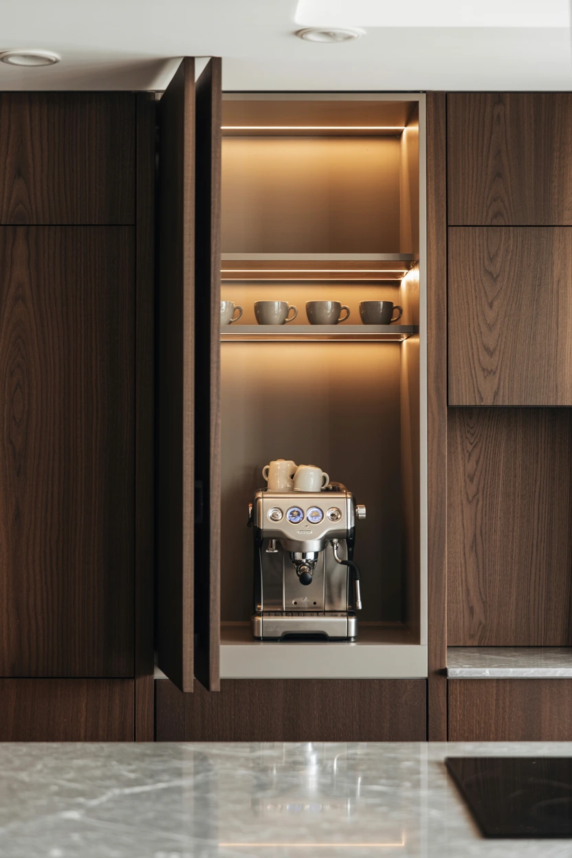 sleek built-in kitchen nook