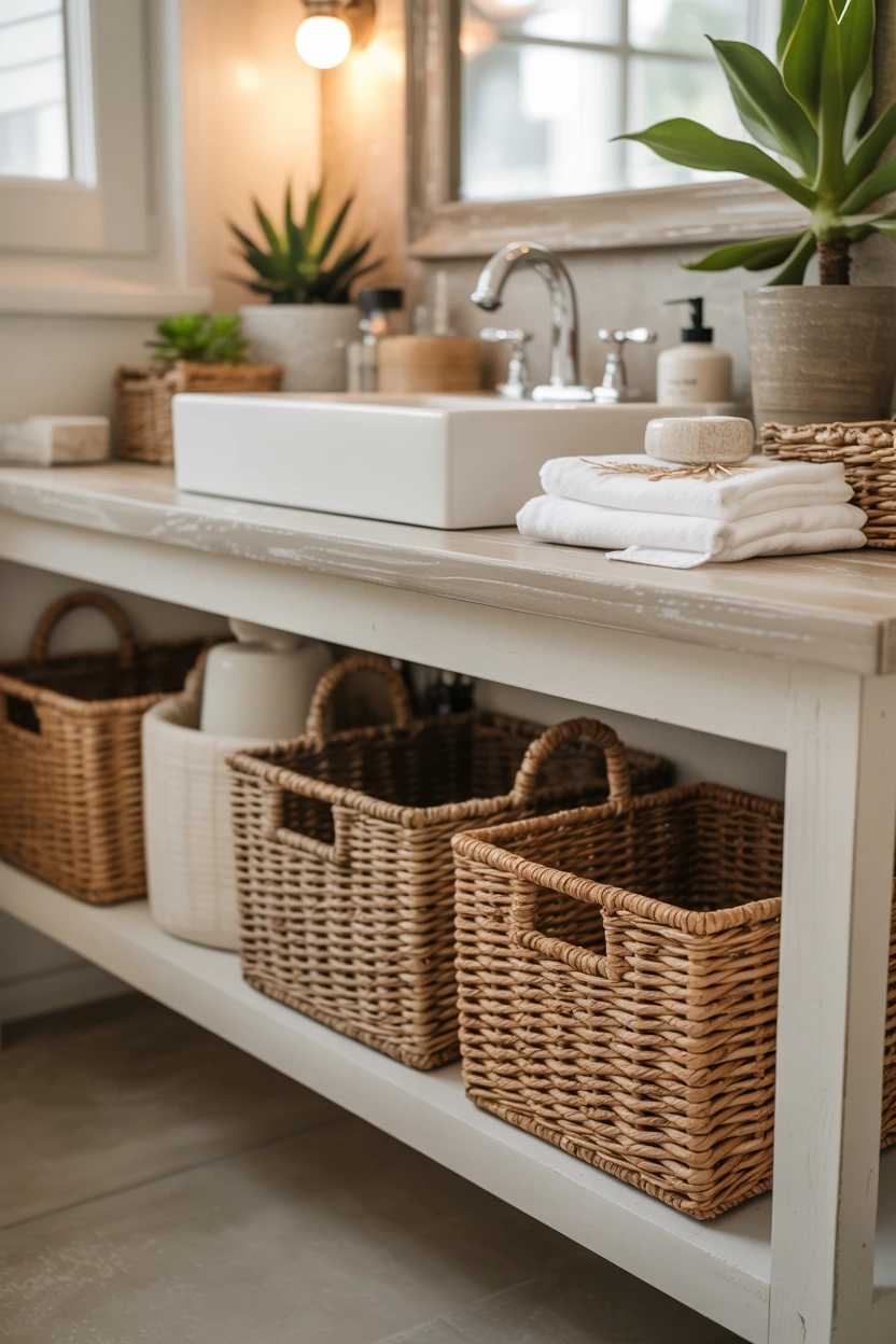 woven basket storage accents