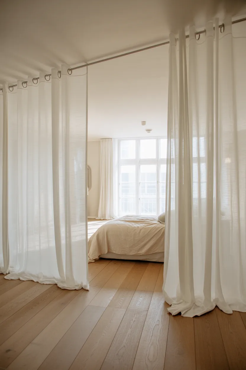 floor-to-ceiling curtains