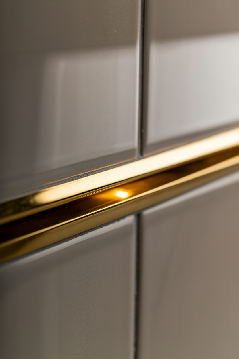 metallic trim accents