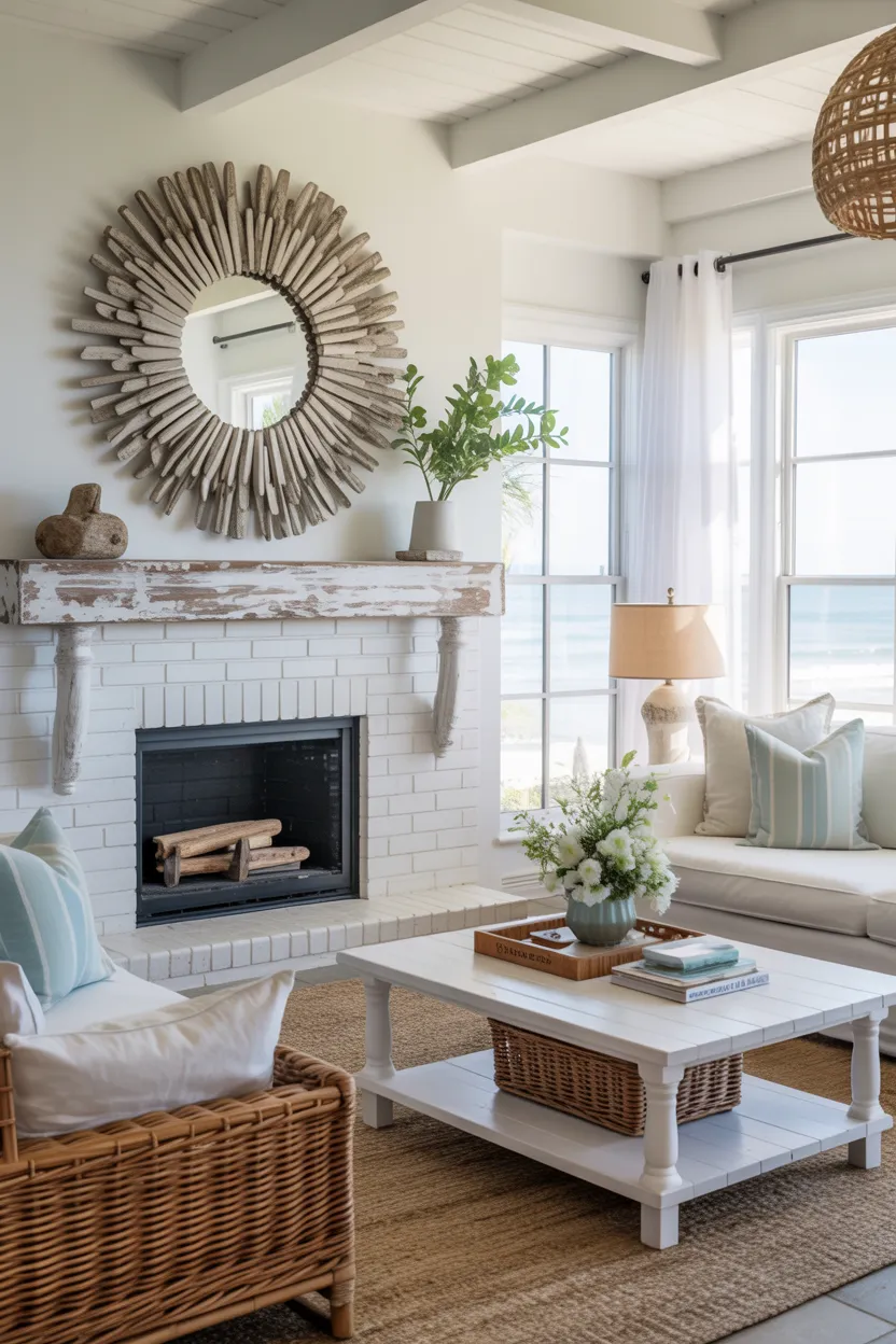 coastal driftwood accents