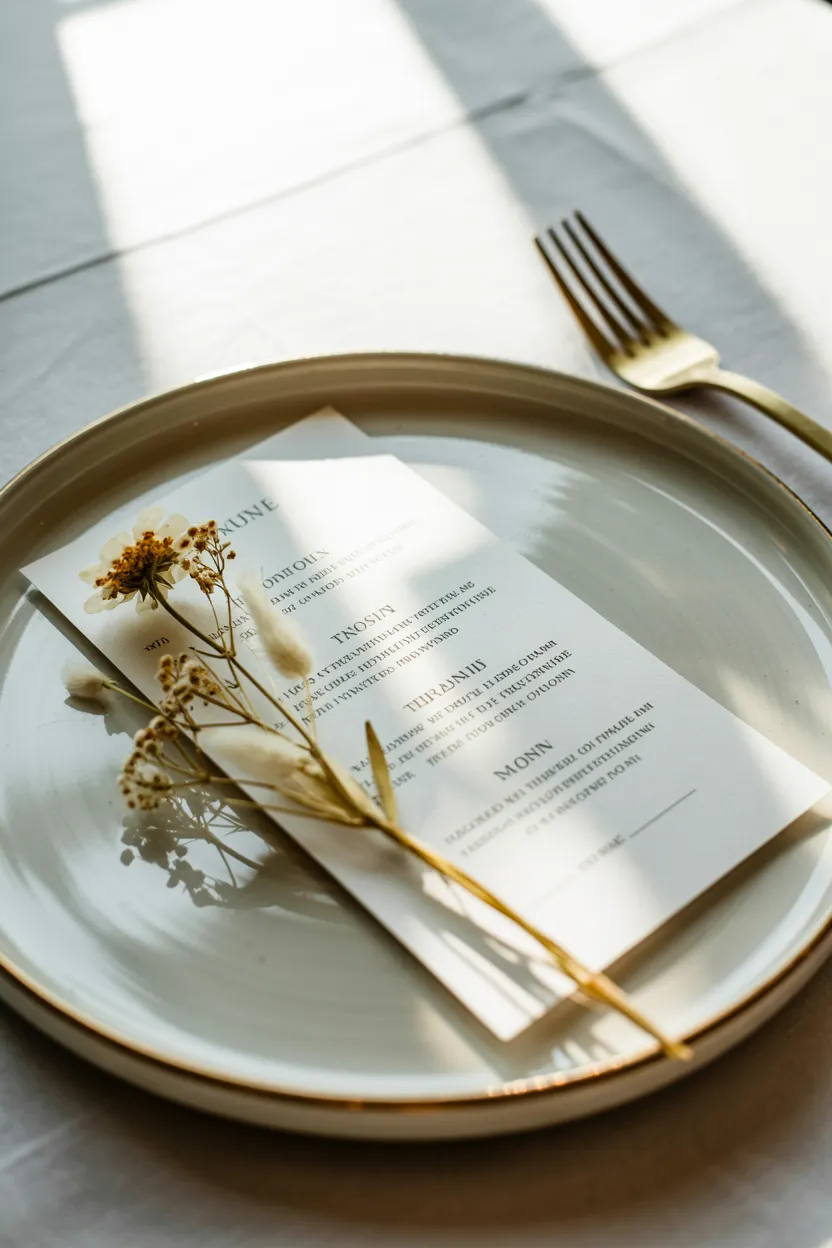 dried pressed flower menus