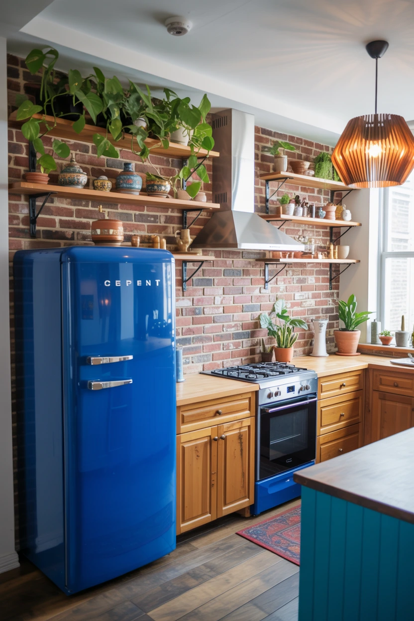 bold colored fridge