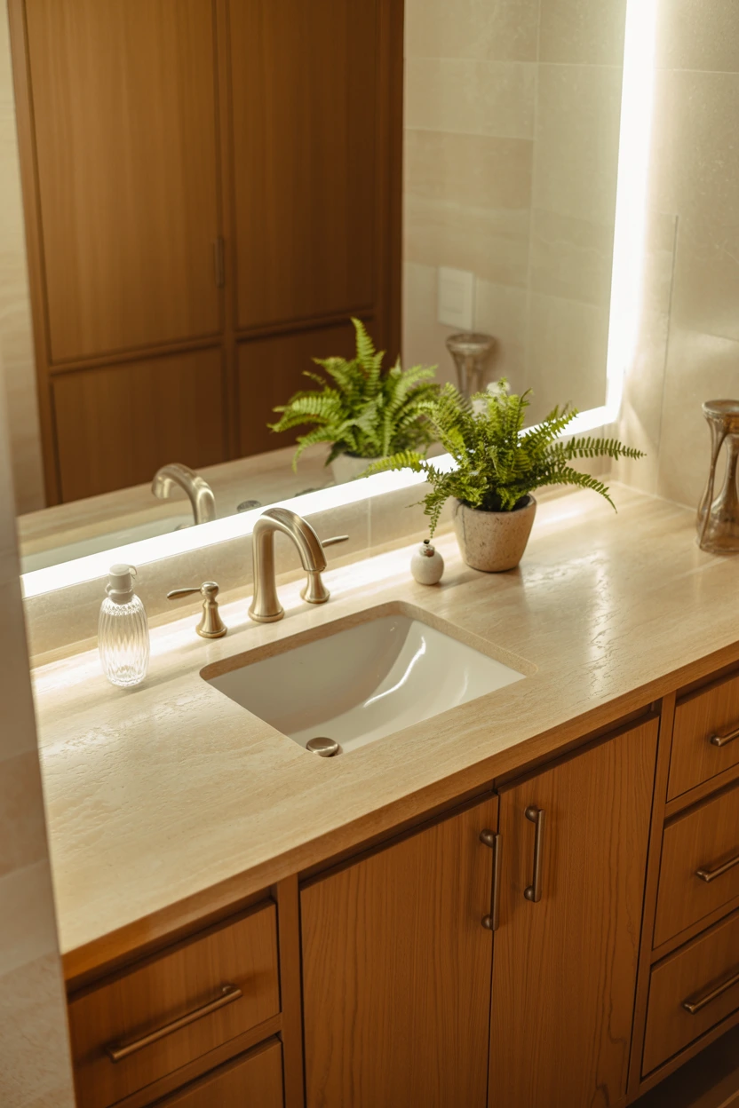 natural stone bathroom counter