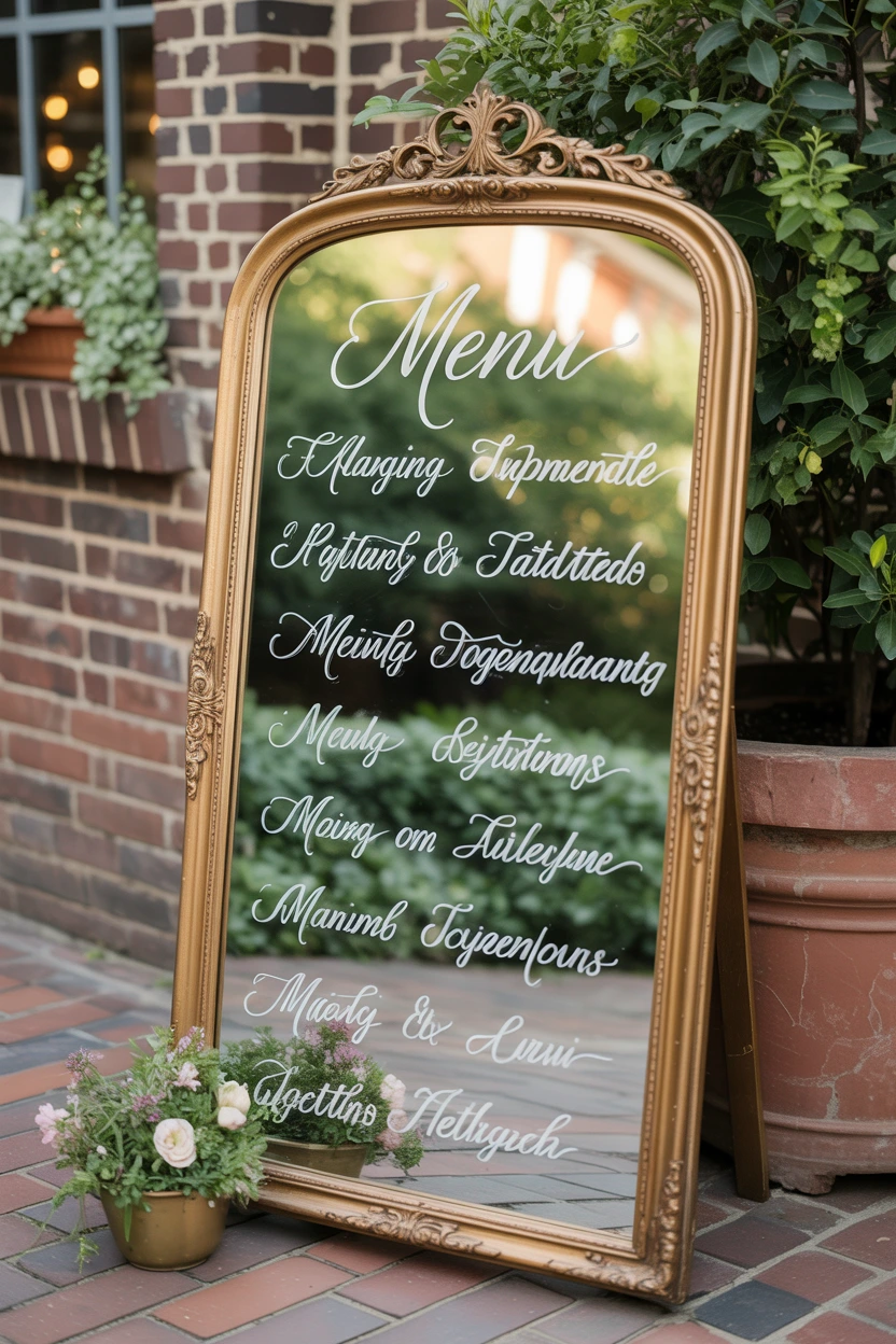 antique mirror menus