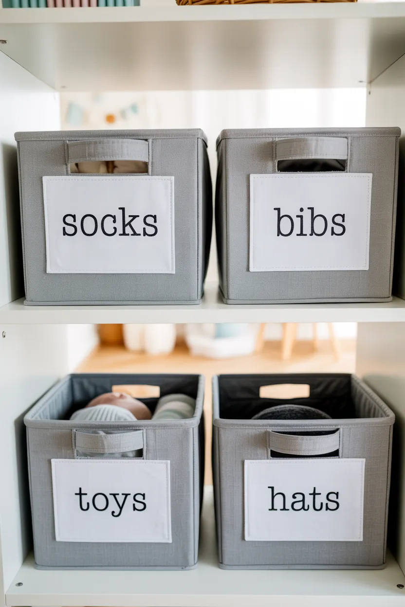 labelled fabric totes