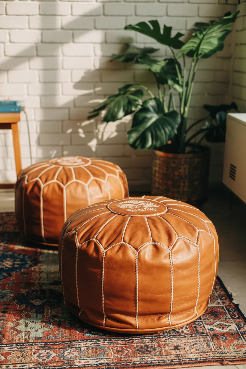 moroccan floor poufs