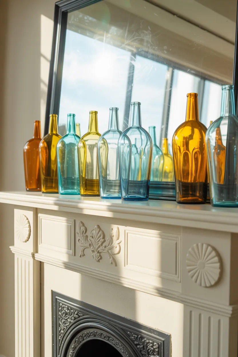 colorful glass bottles