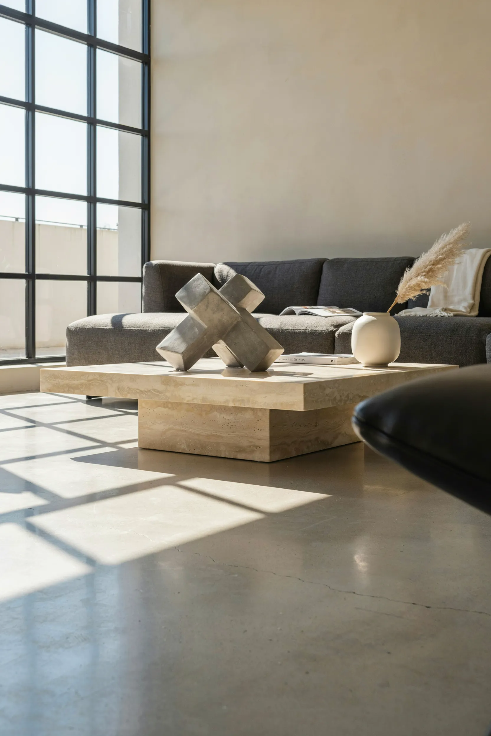 geometric stone sculptures