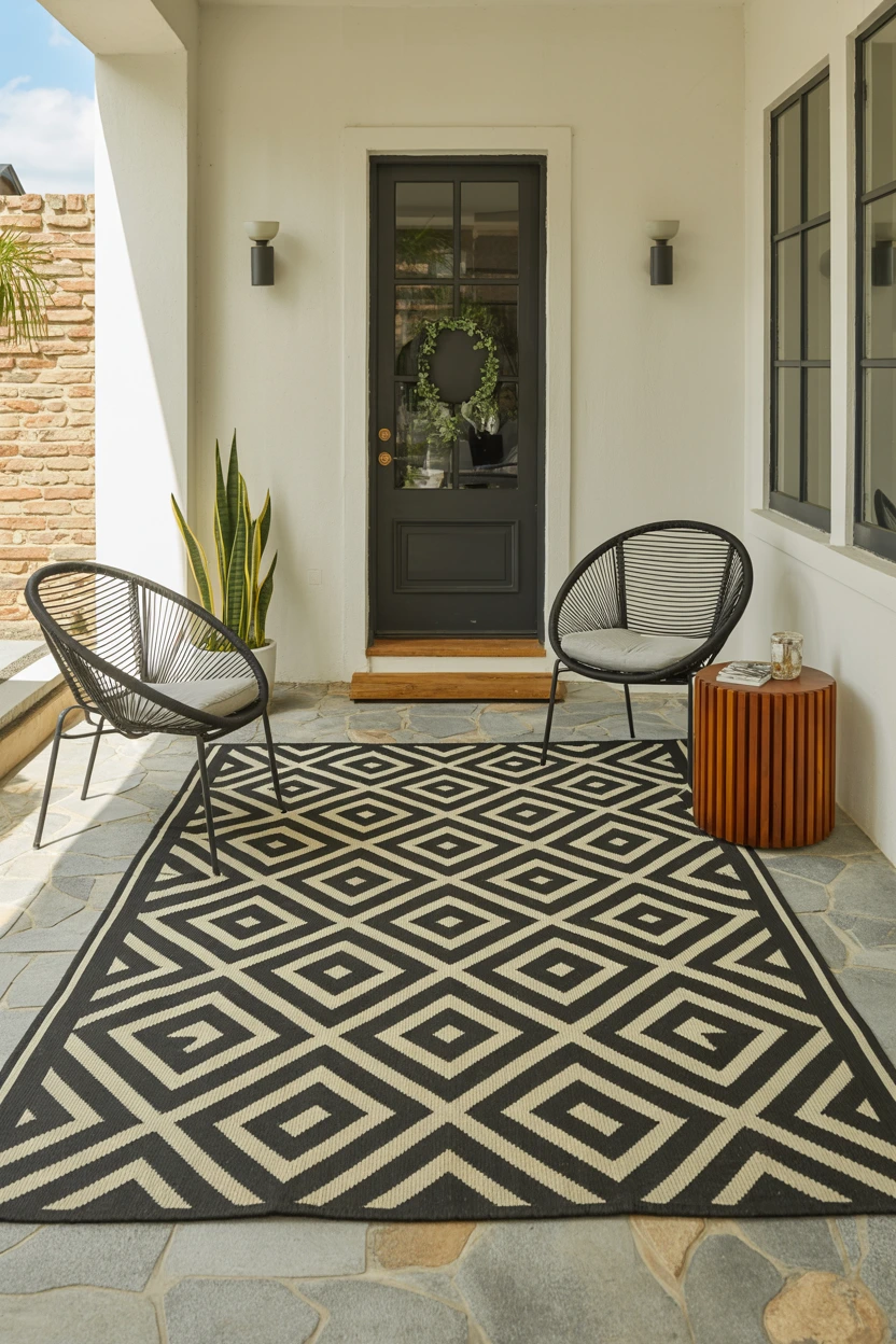 geometric outdoor rugs
