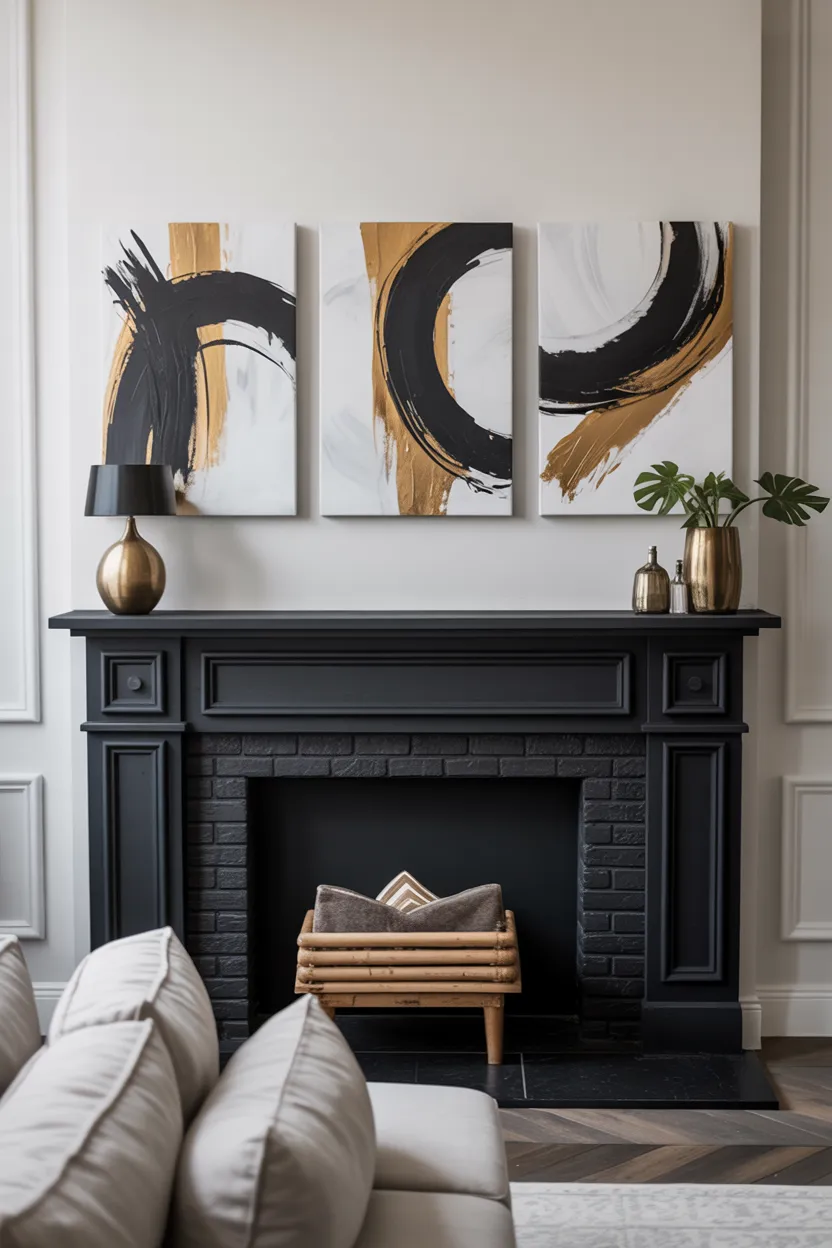 abstract canvas triptych