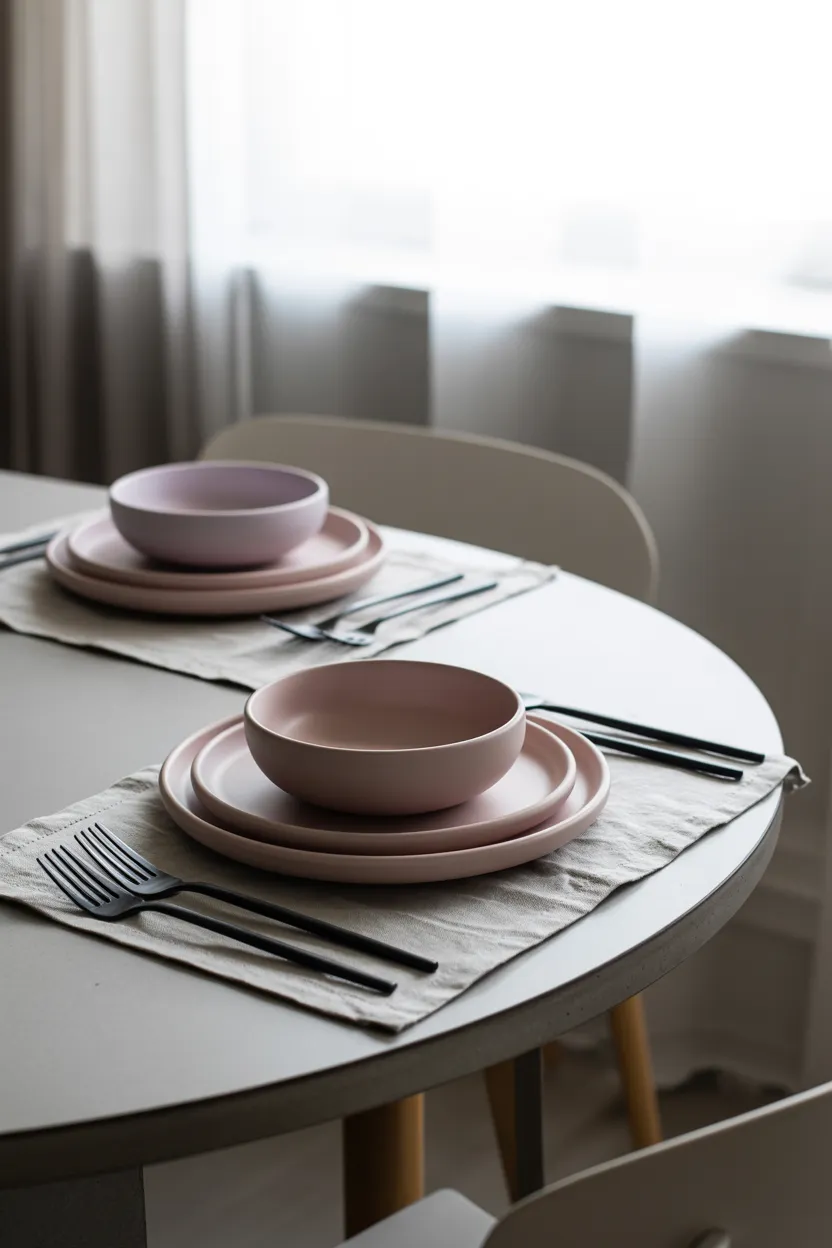 monochromatic pastel stoneware