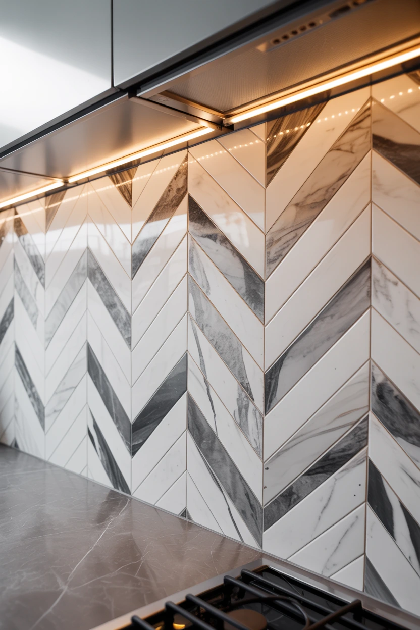 herringbone marble pattern