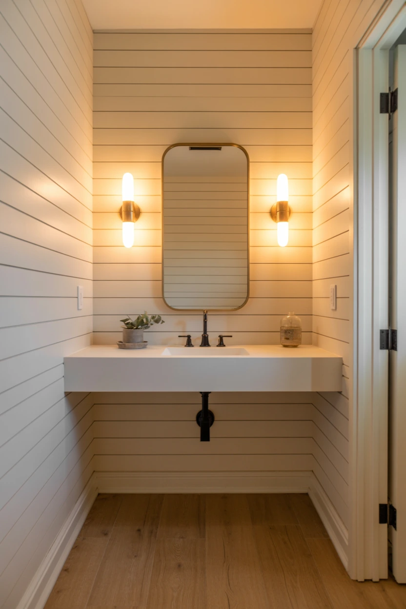 vertical shiplap accent wall