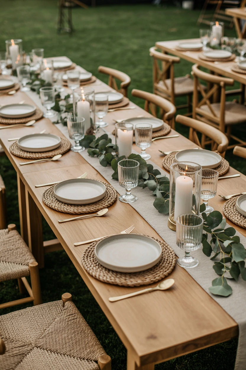 rustic wooden tables